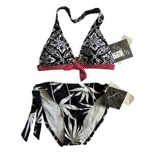 Tropical Honey Black Printed 2-Piece Bikini – Size M – New with Tags